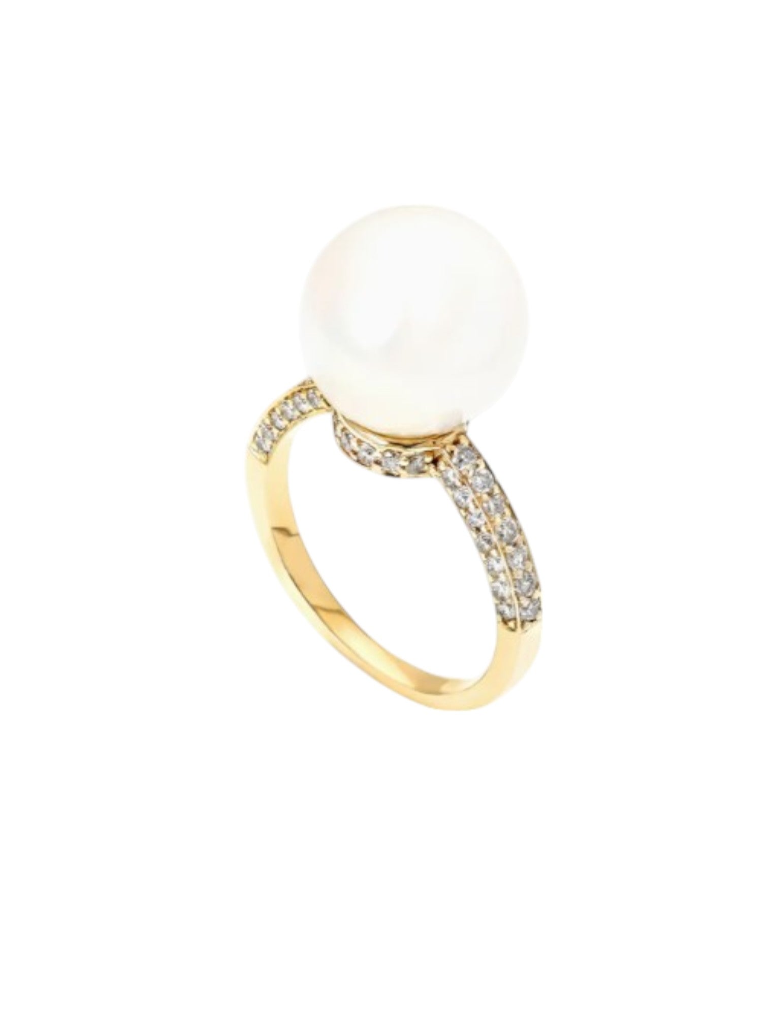 Pearl 925 Sterling Silver Gold Plated CZ Stone Light Weight Ring For Women By Kesardeep